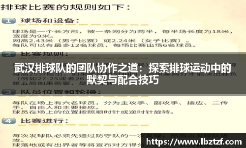 武汉排球队的团队协作之道：探索排球运动中的默契与配合技巧
