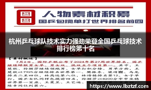 杭州乒乓球队技术实力强劲荣登全国乒乓球技术排行榜第十名