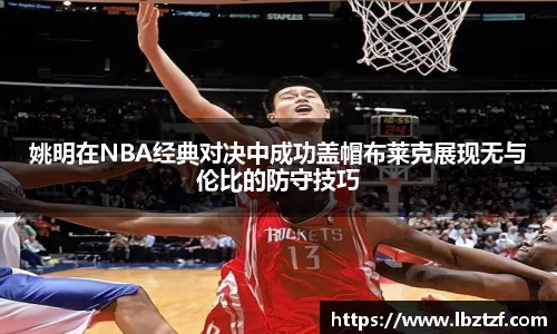 姚明在NBA经典对决中成功盖帽布莱克展现无与伦比的防守技巧